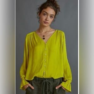 NWT Anthropologie Liora Embroidered Button Down Top Size Medium